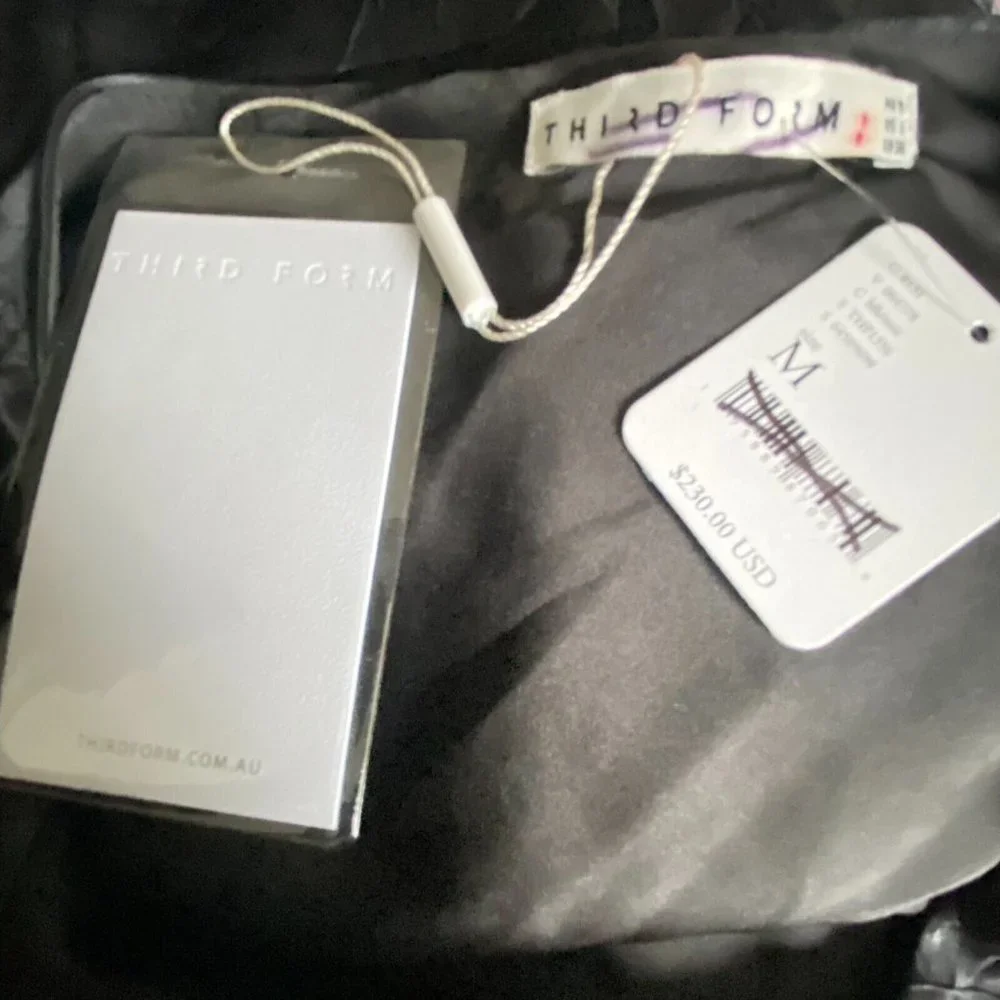 Free People Third Form Running Water One Shoulder Mini Dress Black M US10 NWT - Picture 3 of 10